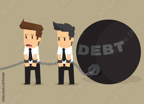 businessman bonded pendulum debt