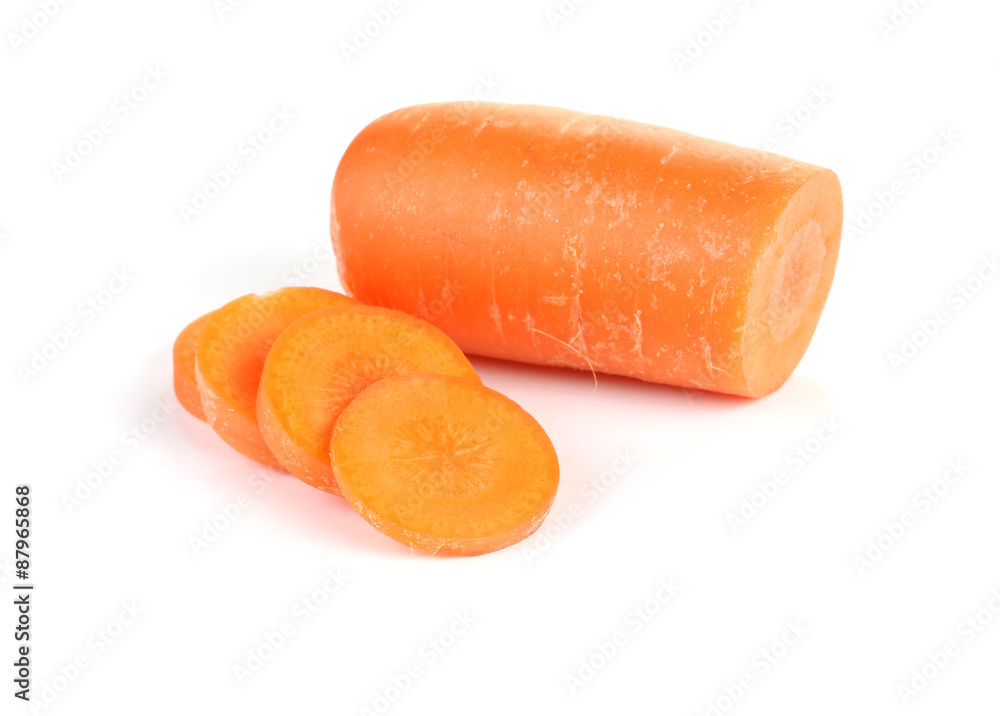 Sliced carrot isolated on white background Sliced carrot isolated on white background