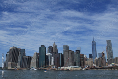 New York City  Skyline der S  dspitze von Manhattan