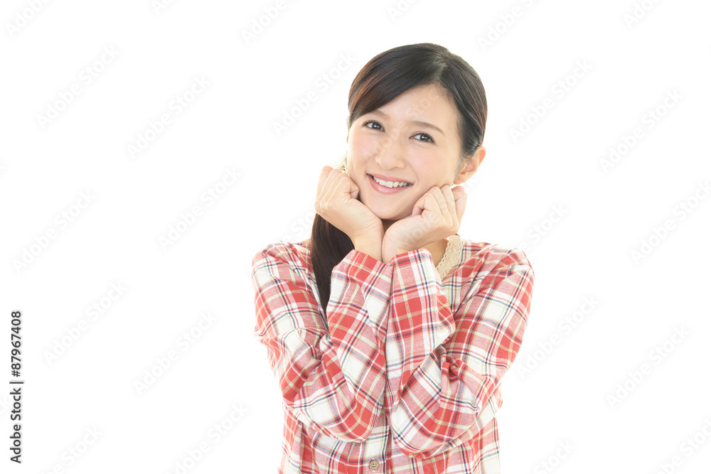 パジャマ姿の女性 パジャマ姿の女性