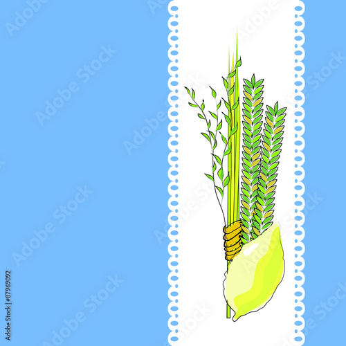 sukkot - four symbols of Jewish holiday Sukkot species 