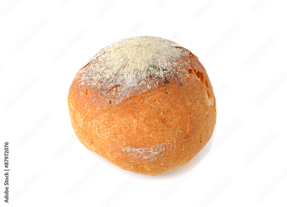 sour dough roll on white background sour dough roll on white background