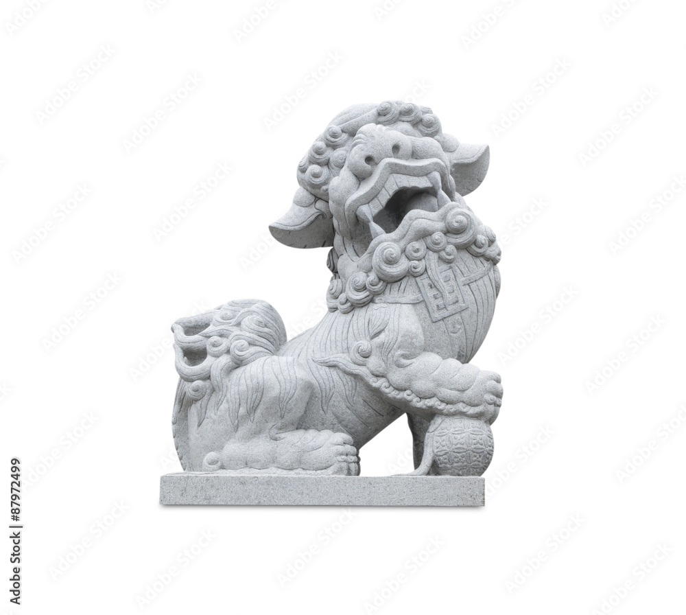 Stone carving lions