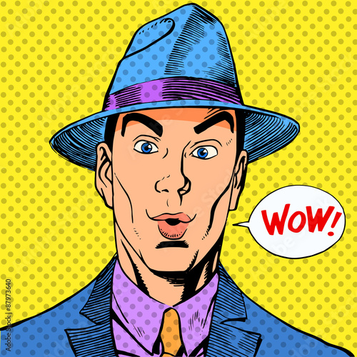 surprised elegant funny man a gentleman in the hat