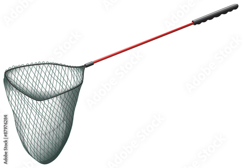 Single fishing net on white
