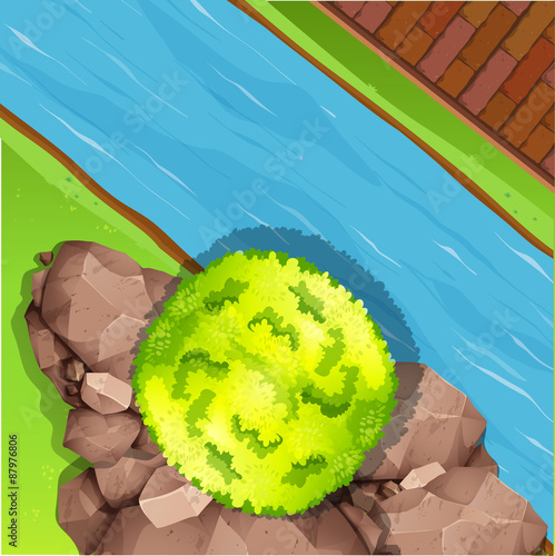 Aerial view of river