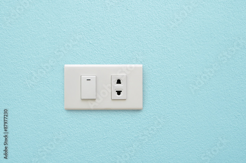 electric plug and switch on wall