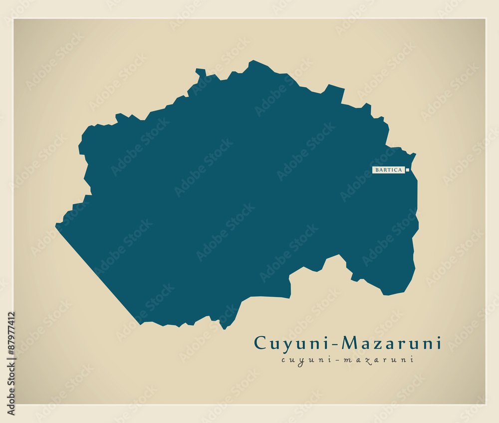 Modern Map - Cuyuni-Mazaruni GY