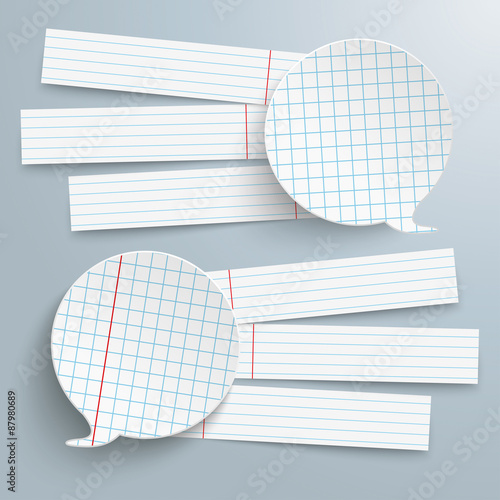 2 Checked Paper Speech Bubbles 6 Banners 