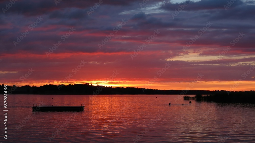 Sunset at lake Pfaffikon
