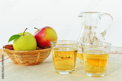 Hard Apple Cider in glasses and pitcher