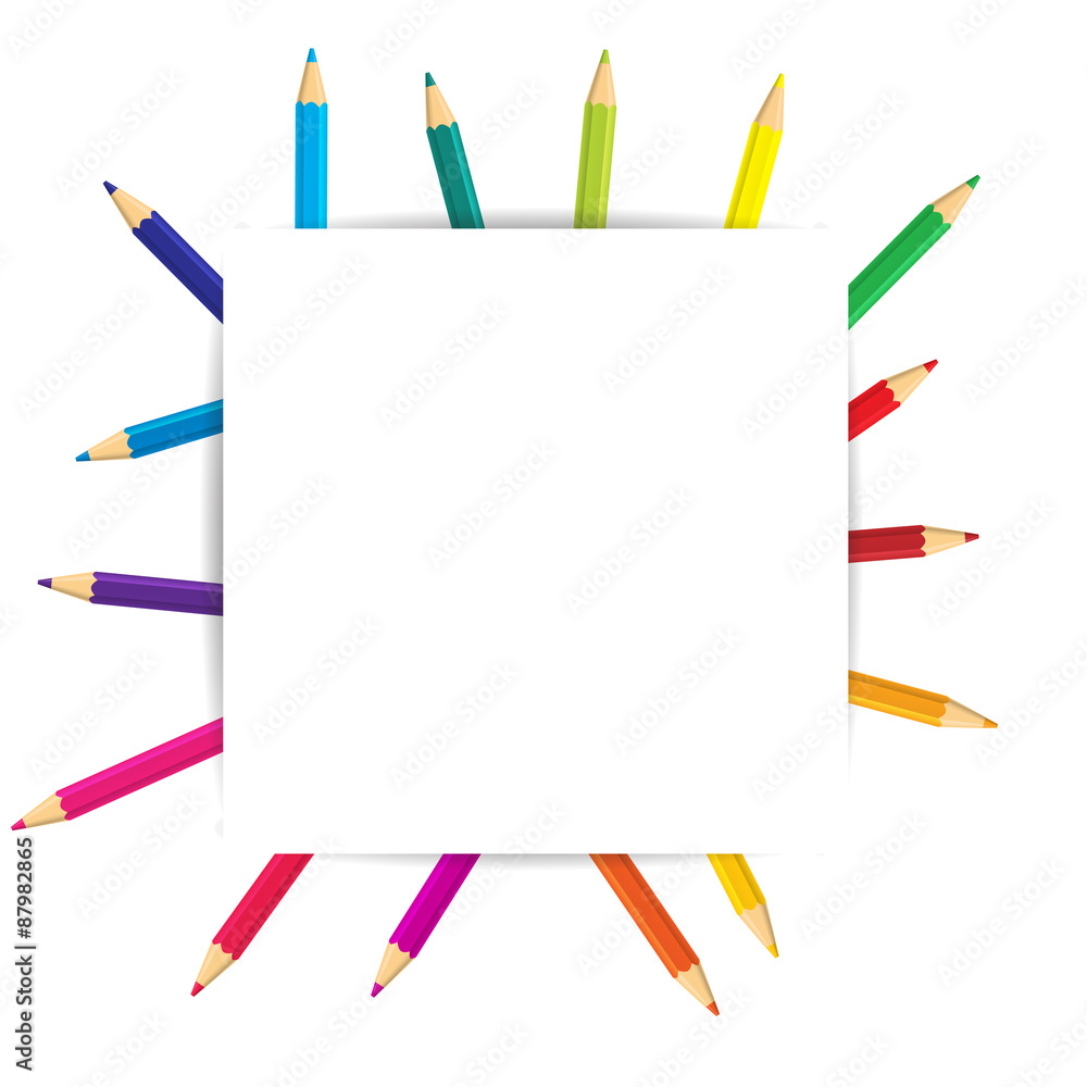 Fototapeta premium multicolored vector pencils on white background 