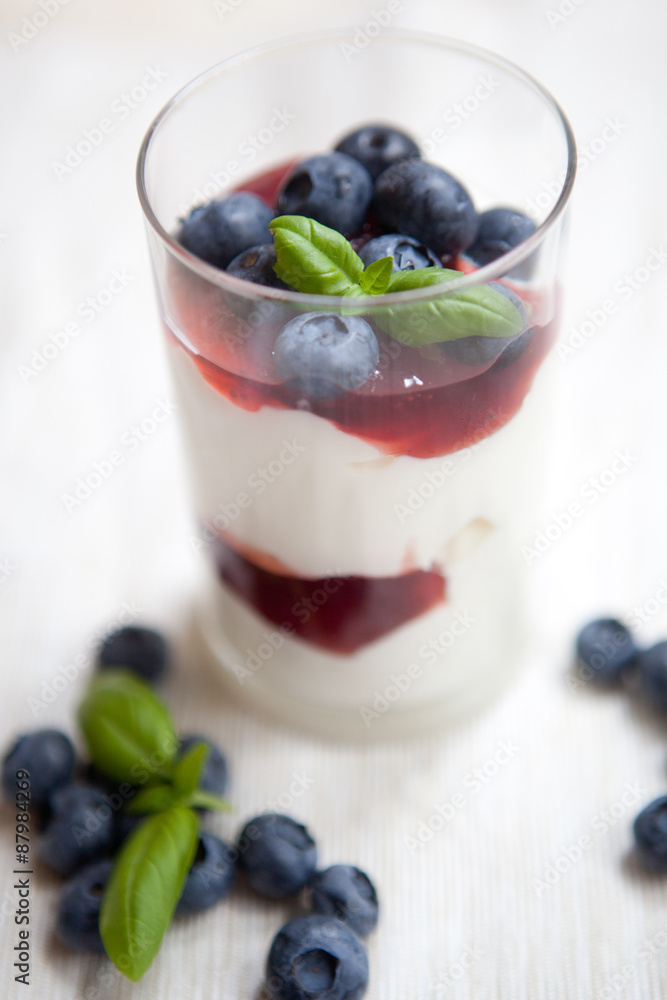 Yogurt with blueberries Yogurt with blueberries