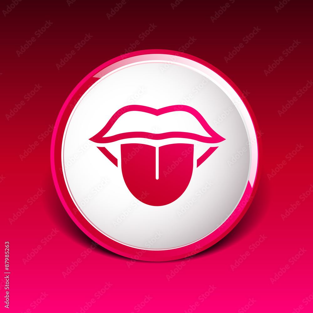 Tongue icon vector isolated human fun anatomical Tongue icon vector isolated human fun anatomical
