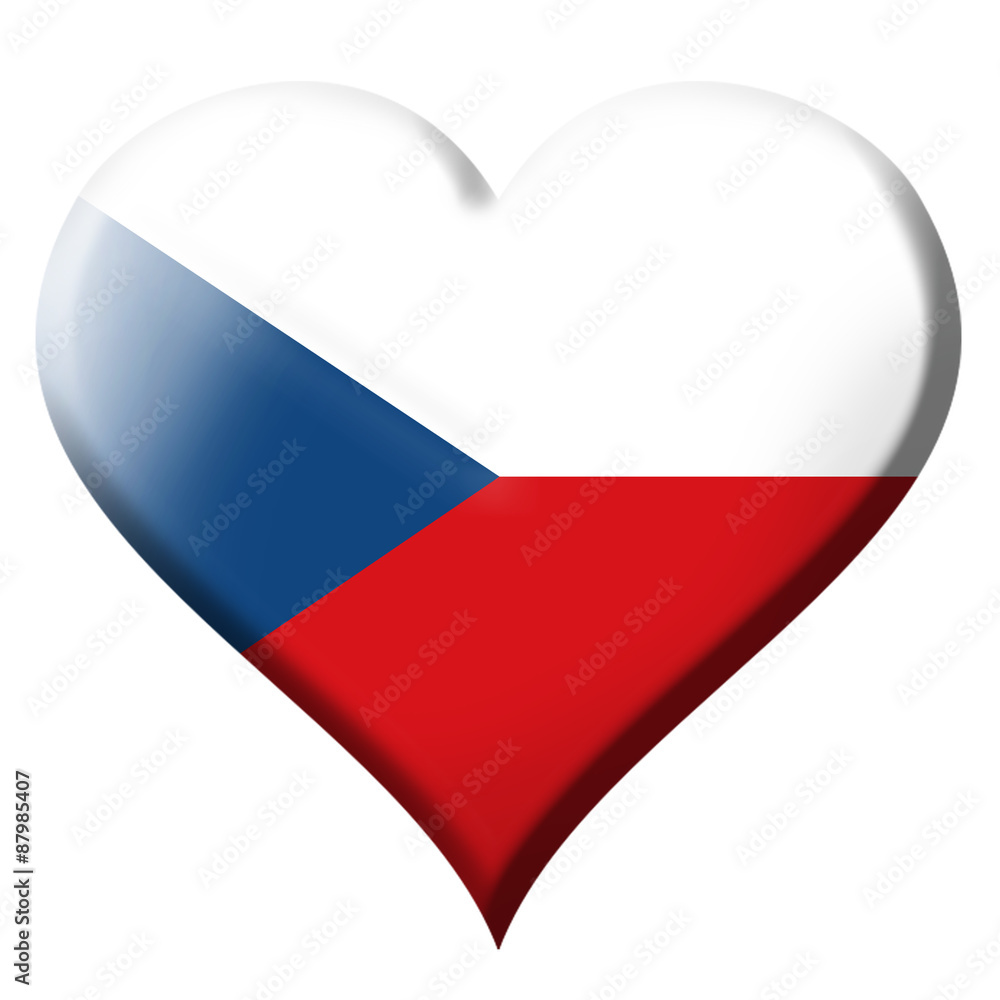 Czech Republic flag heart Icon Czech Republic flag heart Icon