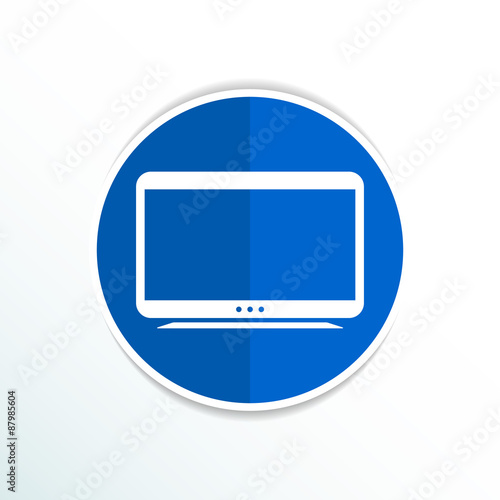 tv icon vector flatscreen hd lcd 