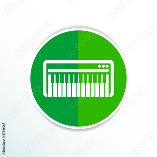 Black synthesizer keyboard piano music icon vector