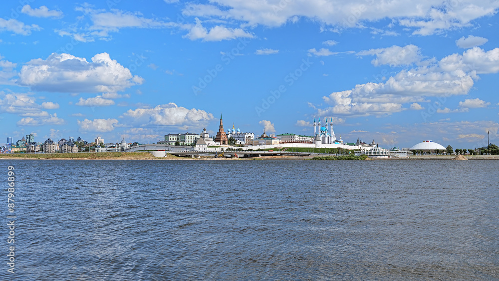 Panorama of the Kazan Kremlin from the Kazanka River, Republic of Tatarstan, Russia