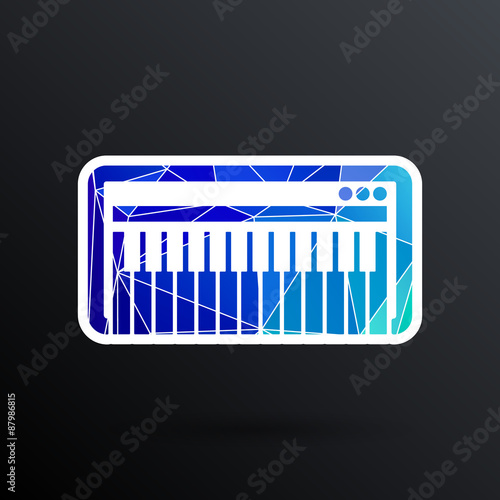Black synthesizer keyboard piano music icon vector
