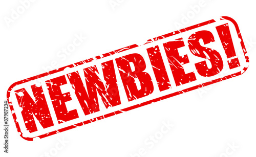 Newbies red stamp text