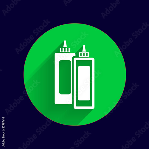 Ketchup mustard and mayonnaise logo icon food