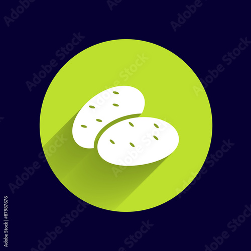 icon potato isolated vegetarian chips meal ripe two logo