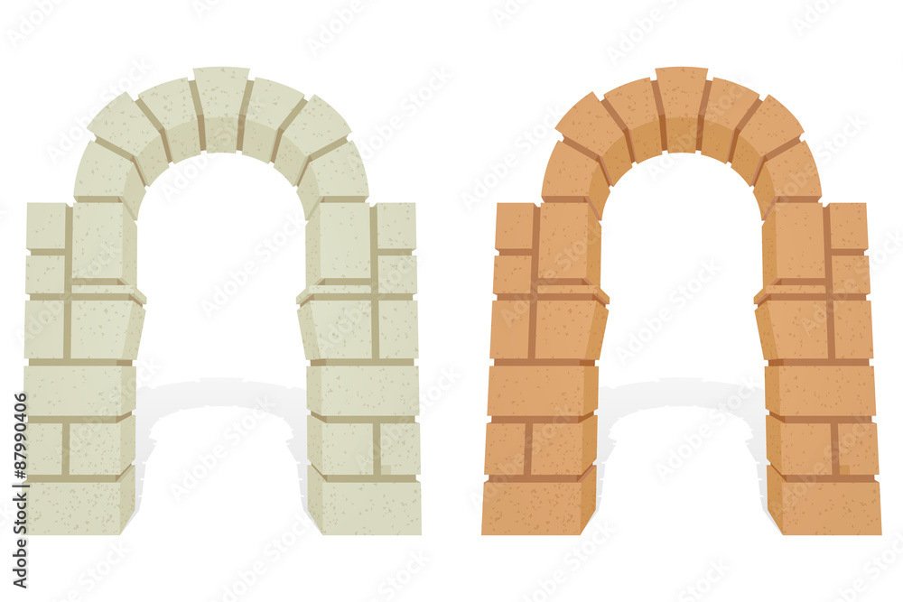 Stone architectural isometric 3d vector arch Stone architectural isometric 3d vector arch