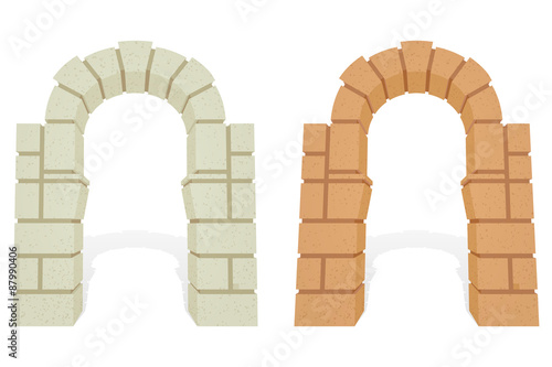 Stone architectural isometric 3d vector arch