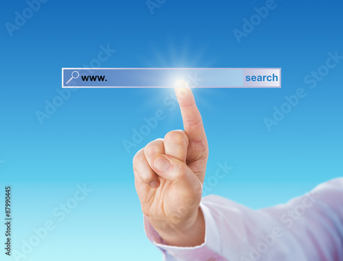 Index Finger Touching A Void Search Engine Tool