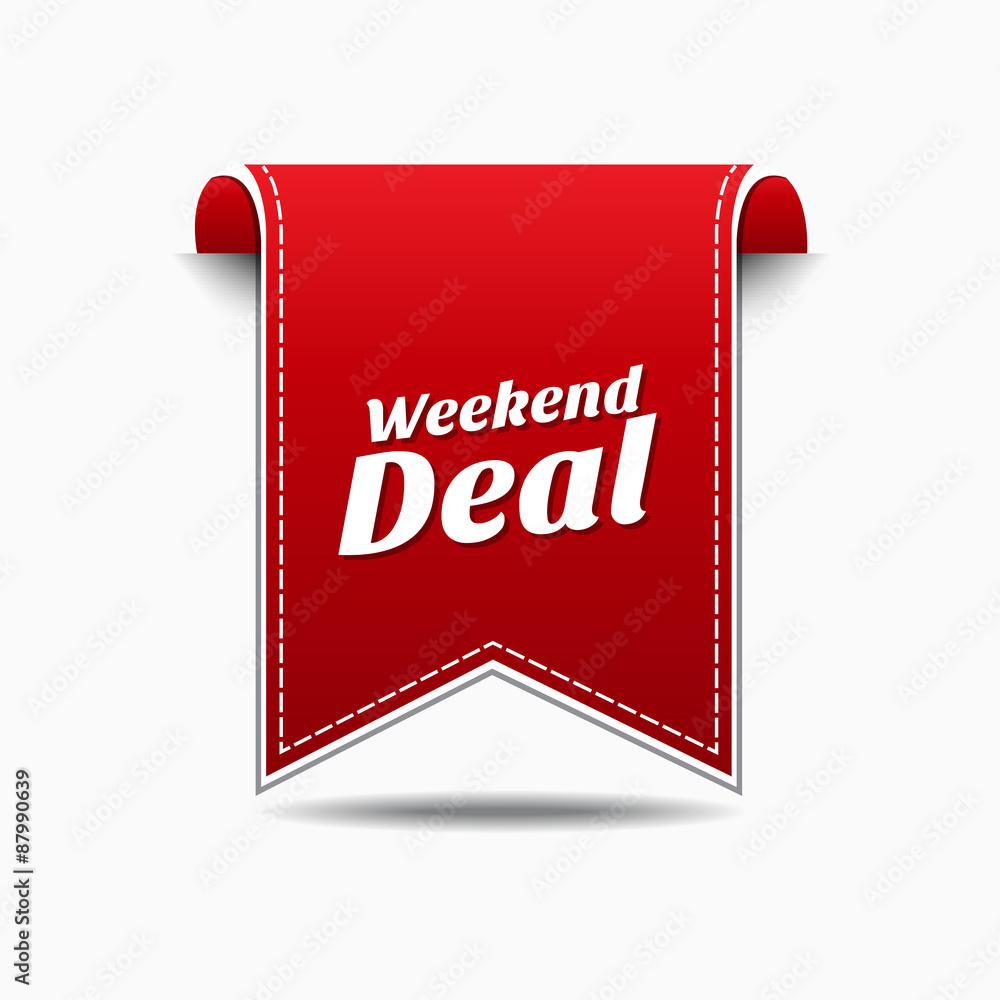 Weekend Deal Red Vector Icon Design Weekend Deal Red Vector Icon Design