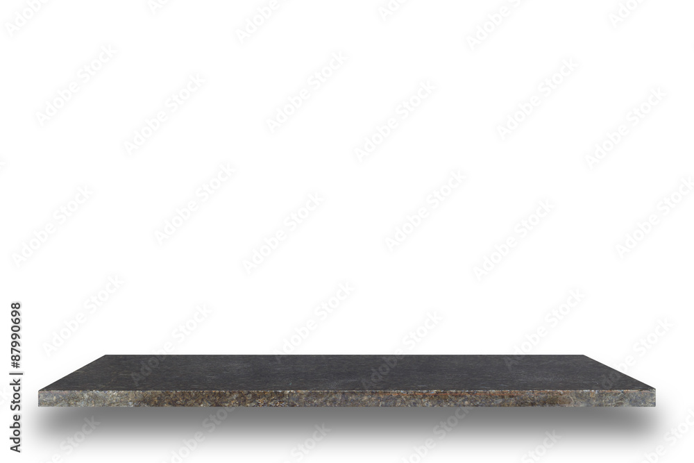 Empty top of natural stone shelves isolated on white background Empty top of natural stone shelves isolated on white background