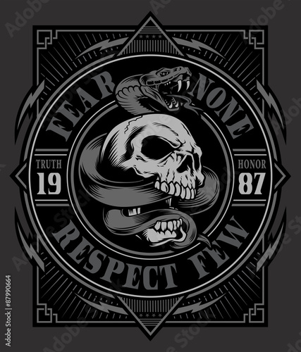 Fotografia Snake skull graphic design