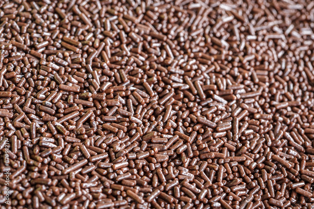 Pattern of chocolate sprinkles texture and background Pattern of chocolate sprinkles texture and background