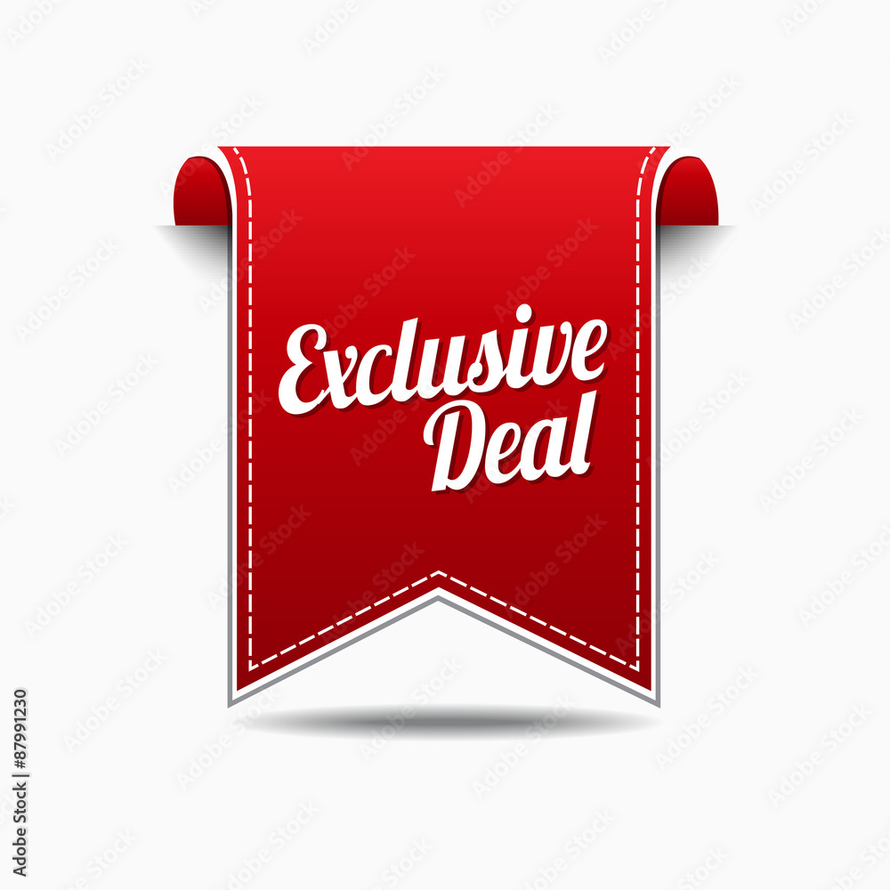Exclusive Deal Red Vector Icon Design Exclusive Deal Red Vector Icon Design