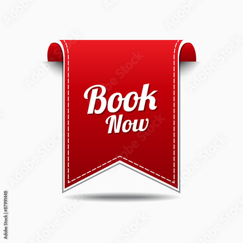 Book Now Red Vector Icon Design
