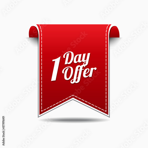 1 day Offer Red Vector Icon Design