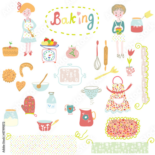 Baking design elements - cute and funny illustration