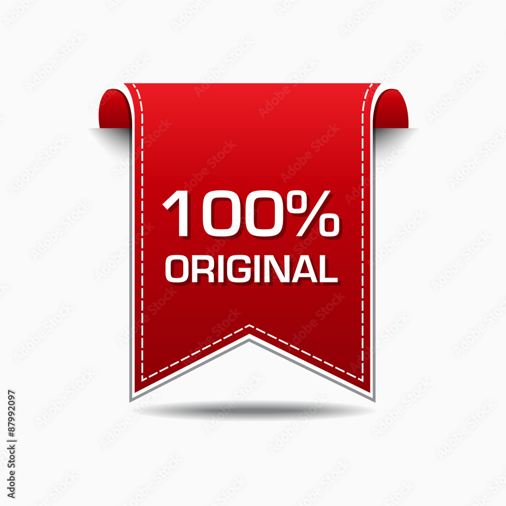 100 Percent Original Red Vector Icon Design 100 Percent Original Red Vector Icon Design