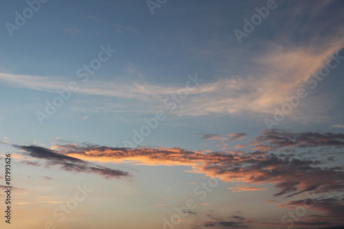 the sky at sunset with pink clouds