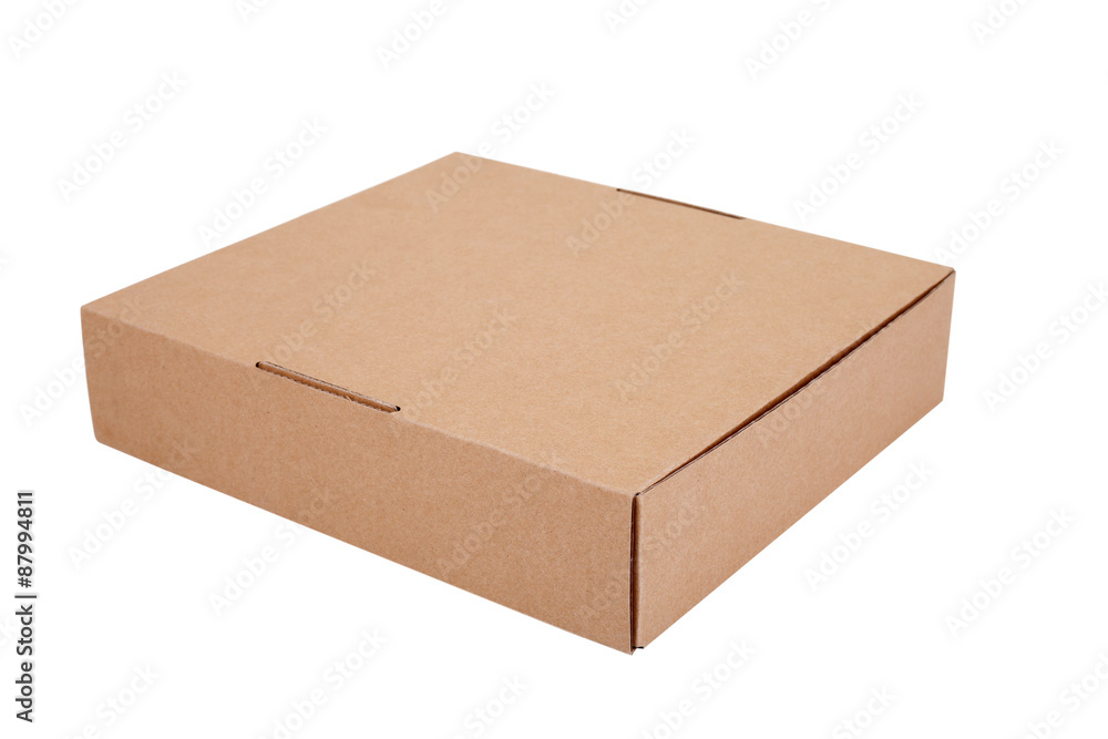 Blank cardboard box isolated on white
