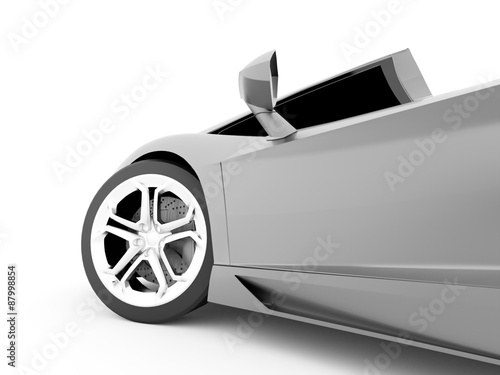 Race car detail rendered on white background