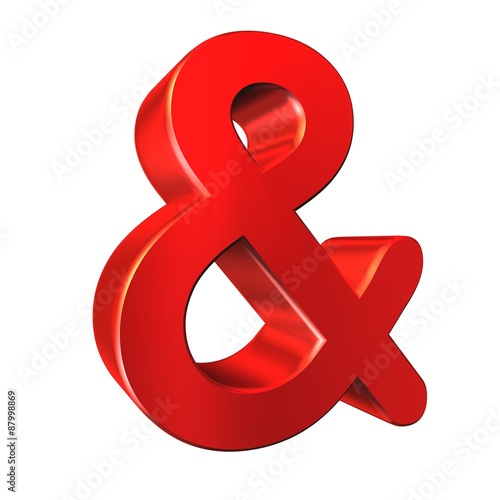 And symbol. Red 3d image on white background