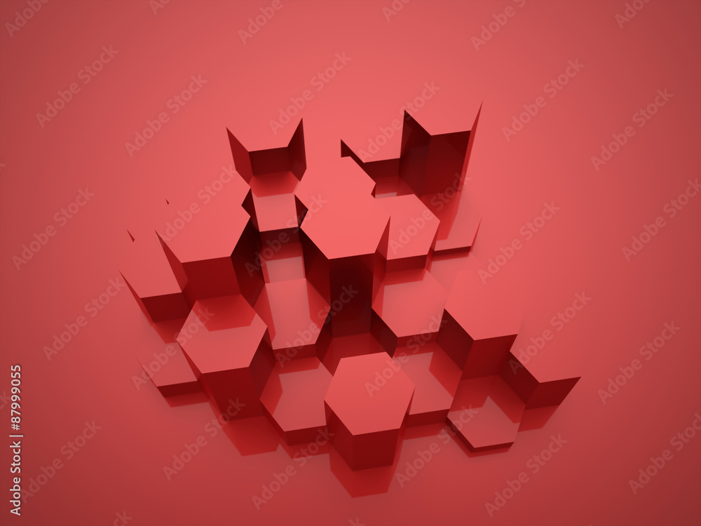 Red hexagonal background texture Red hexagonal background texture