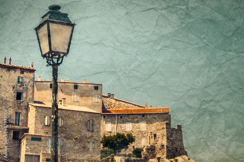 Street lamp in Sartene  Corsica  France