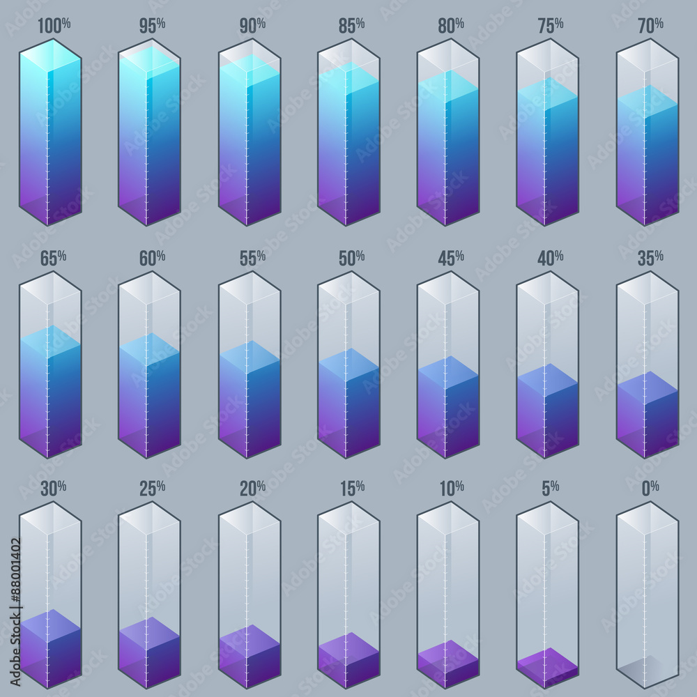 Infographic Bar Graph Chart Design Elements in Blue and Purple Infographic Bar Graph Chart Design Elements in Blue and Purple