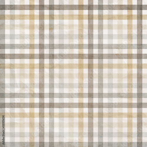textile plaid background in beige, grey, white