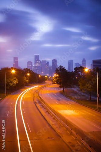 Driving in Houston at Night