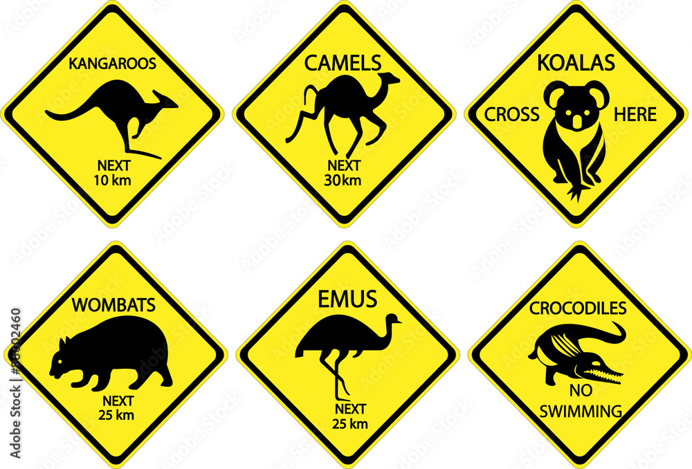 vector Australian road information signs vector Australian road information signs