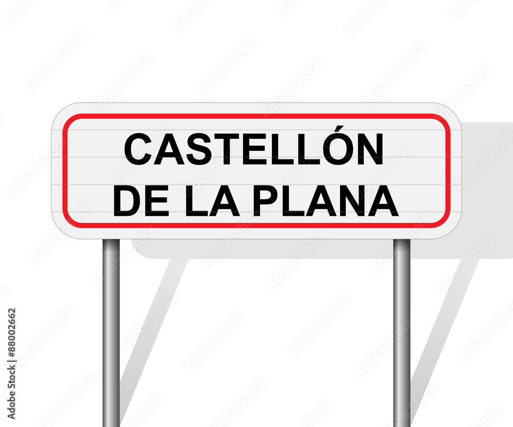 Welcome to Castellon de la Plana Spain road sign vector Welcome to Castellon de la Plana Spain road sign vector