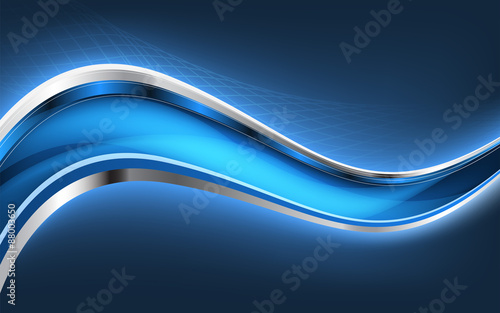 Abstract blue background with blue lines. Vector